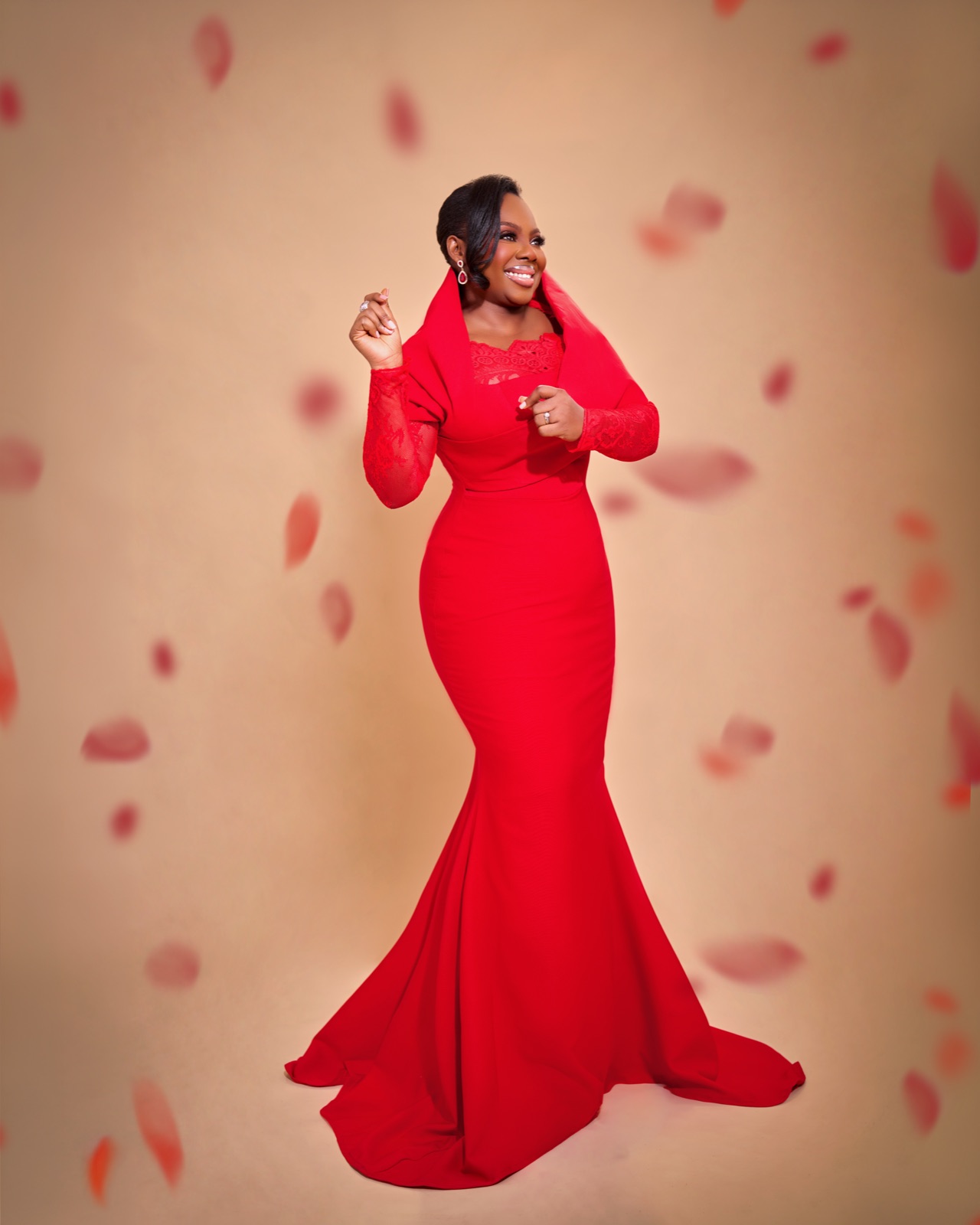 Signature red gown look